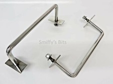 CLASSIC AUSTIN ROVER MINI COOPER POLISHED STAINLESS SEAT STAY BRACKETS ONE PAIR 
