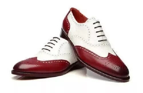 Handmade leather oxford - red, &
