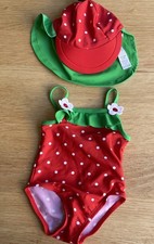Baby Girl 3-6m Strawberry Swimming Costume & hat