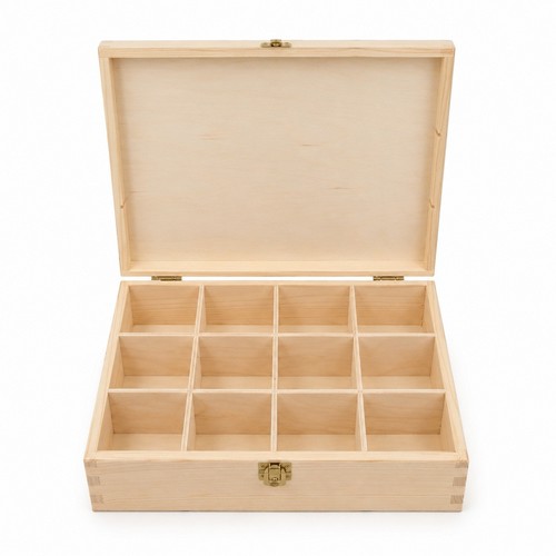Large wooden tea box with - tea,