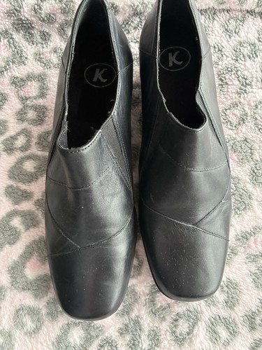 Black leather slip - black, on