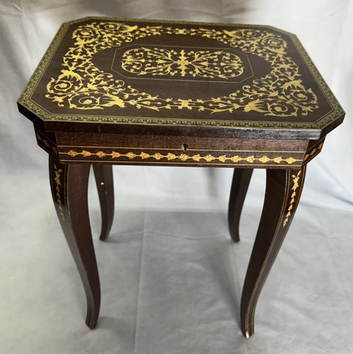 Vintage wooden inlay music box - vintage,
