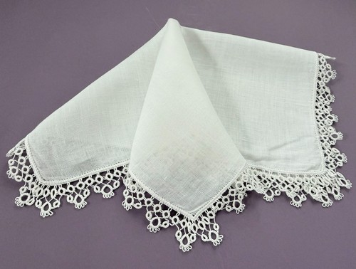 Vintage hanky hand tatted - vintage,