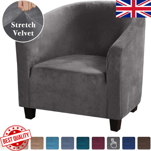 Stretch velvet tub chair - stretch,
