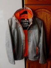 Superdry Original Windtrekker Mens Jacket Coat Size Large Grey & Orange Exc