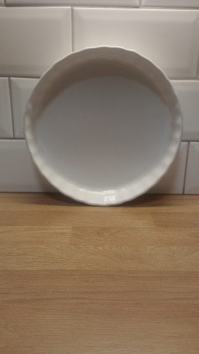 White ceramic flan - white, 25cm