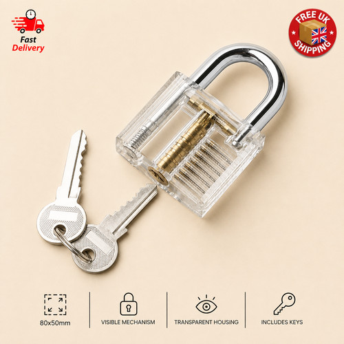 Transparent practice padlock - transparent,
