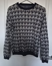 Topman Sweater Mens Navy White