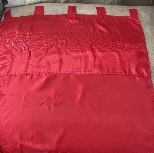 Red silk satin tab top - red, silk/satin