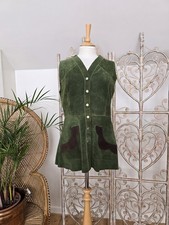 Vintage green suede leather