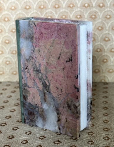 Stone paperweight marble book - stone,