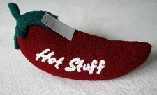 NEXT  Hot Stuff Red Chilli Pepper w/ Green Stem Boucle Sherpa Door Stop BNWT
