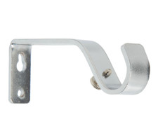 2 x Chrome Silver Curtain Pole