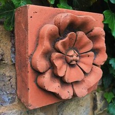 English rose copy of antique terracotta decorative brick or wall tile