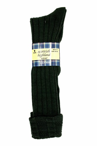 Mens kilt socks - olive, wool