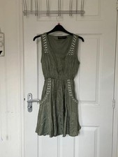 Pussycat London khaki embellished sleeveless dress – Size S (47WN)