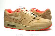 NIKE AIR MAX 1 USED SIZE 10 HOME TURF MILAN LINEN ATOMIC RED-SAIL 587922-226