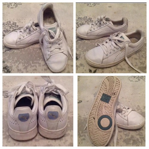 White leather trainers size - leather,