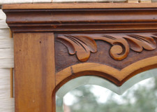 R)(T QUALITY VINTAGE ARCHED BEVELLED MIRROR 30"Wx24"L8KG CARVED ARCHED WOOD FR