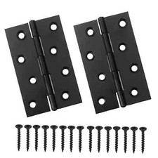 Pair Of Large 4"/100mm BLACK BUTT HINGES HEAVY DUTY Strong Steel Country Door
