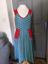 VOODOO VIXEN Fit & Flare DRESS RETRO ROCKABILLY 50S VINTAG Size XL (H)