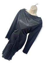 Black dress draped satin