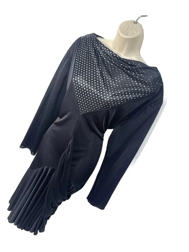 Black dress draped satin