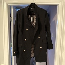 River Island Black Peacoat