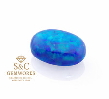 Dark Blue Synthetic Opal Oval