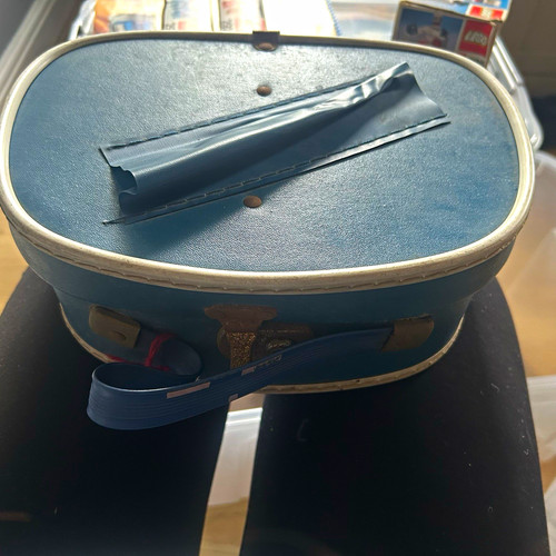 Vintage blue vanity case - vanity,