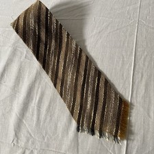 Iconic Vintage Vardoc Oxford Brown Fringed Tie Retro 70s