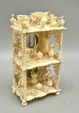 Miniature Antique Dollhouse Hand Carved Etagere Mirrors 23 Accessories