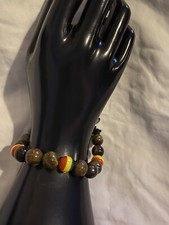 Shamballa Natural Gem Stone Bracelet With Jamaican Coloured Beads