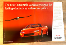 CHEVROLET CAMARO CONVERTIBLE - FRAMEABLE COLLECTIBLE ORIGINAL CLASSIC CAR ADVERT