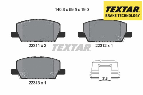 Front brake pad set - set, disc