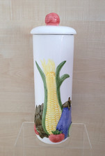 Vintage Rayware Spaghetti Jar  Vase Vegetable Themed Ceramic Kitchen Storage