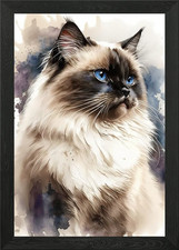 Birman Cat Watercolor Art