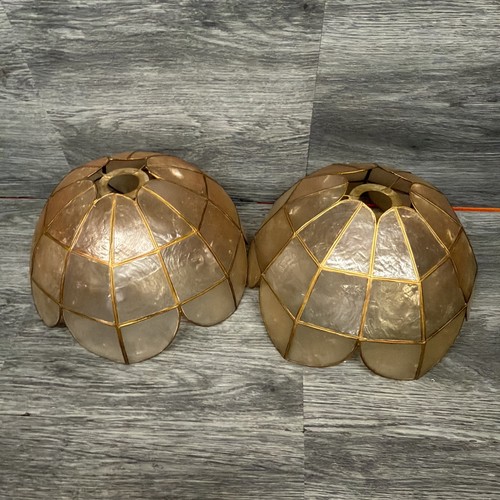 Pair vintage 80s capiz - of,
