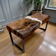 Handmade Cowhide Bench Ottoman