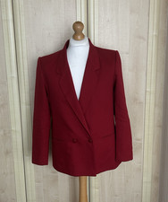M&S St Michael Women's Red Smart Casual Wool Blazer Jacket - Ladies Size UK 14