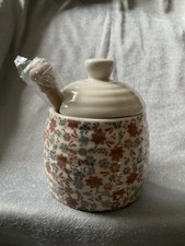 Ditsy Blossom Honey Pot With Drizzler NEW