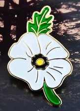 2024 White Peace Poppies Pin Badge Remembrance Memorial Lest We Forget