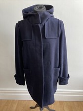 Zara Navy Blue Hooded Duffle Coat Size L