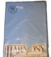 Vintage Flat Sheet Double Bed Pale Blue.  Unopened