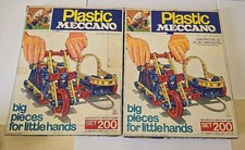 Vintage 1970s Meccano Plastic Set 200 Boxed Construction Toy X2
