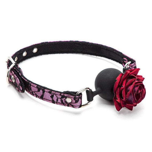 Red rose ball gag - rose, –