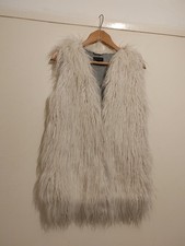 Topshop Women's Cream Faux Fur