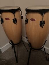 Stagg Conga Drums Pair Natural Varnished, With Stands