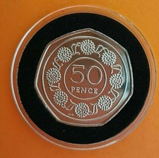 Gibraltar 1988 50p Pence coin Candytuft Flower, Large coin, UNC,  AA