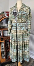 True Vintage 1950s CRESTA Dress Full Skirt Tea Dress UK 10